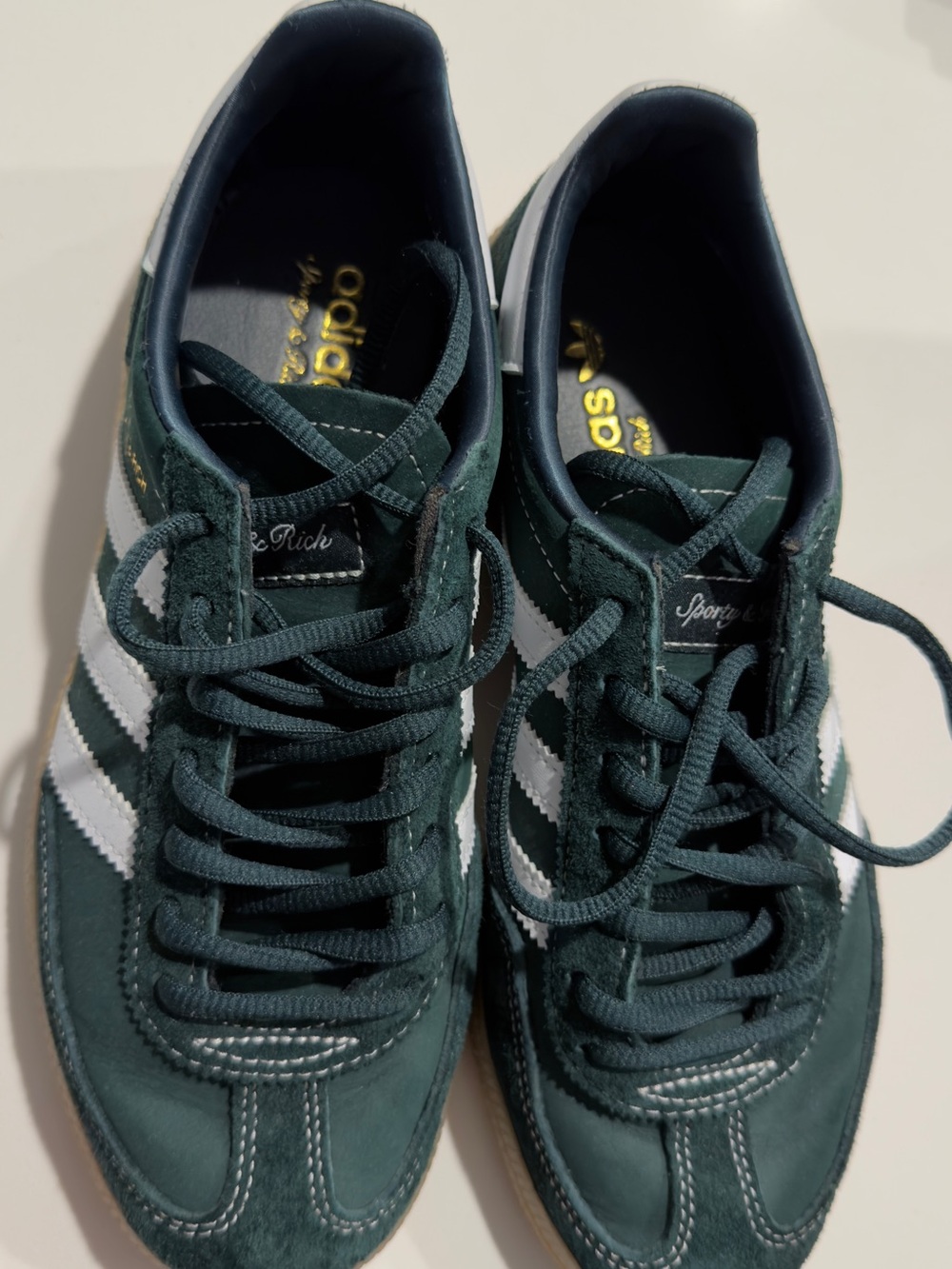 adidas Green & White Suede Retro Sneakers